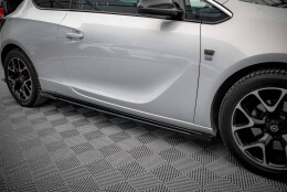 Street Pro Seitenschweller Ansatz Cup Leisten + Flaps für Opel Astra GTC OPC-Line J schwarz Hochglanz