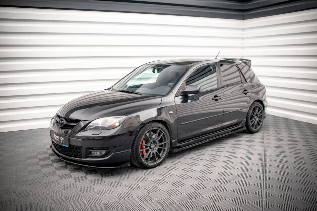 Front Stoßstange Flaps passend für Mazda 3 MPS Mk1 schwarz Hochglanz