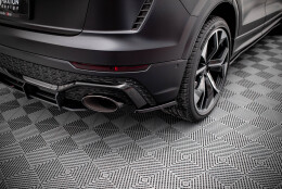 Heck Ansatz Flaps Diffusor passend für Audi RSQ8 Mk1 schwarz Hochglanz