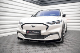 Street+ Spoilerlippe Front Ansatz V.1 passend für Ford Mustang Mach-E Mk1 schwarz Hochglanz