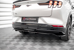 Mittlerer Cup Diffusor Heck Ansatz DTM Look passend für Ford Mustang Mach-E Mk1 schwarz Hochglanz