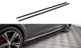 Seitenschweller Ansatz Cup Leisten für Peugeot 208 GTi Mk1 schwarz Hochglanz