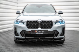 Cup Spoilerlippe Front Ansatz V.1 für BMW X4 M-Paket G02 FL schwarz Hochglanz