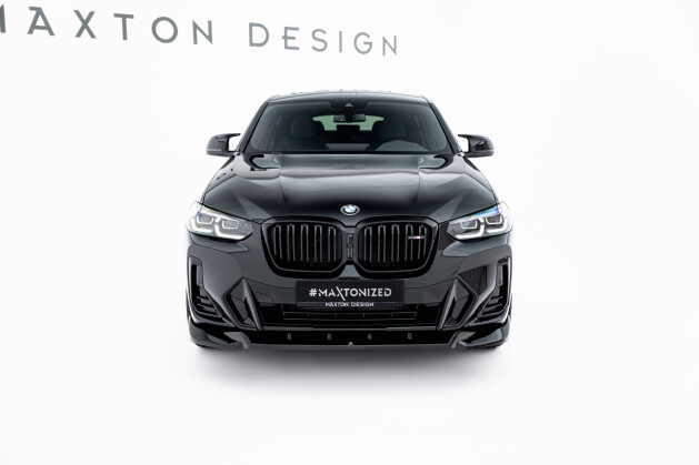 Cup Spoilerlippe Front Ansatz V.2 passend für BMW X4 M-Paket G02 Facelift schwarz Hochglanz