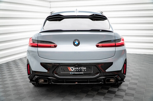 Mittlerer Cup Diffusor Heck Ansatz passend für BMW X4 M-Paket G02 Facelift schwarz Hochglanz