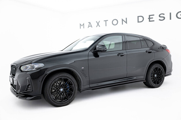 Seitenschweller Ansatz Cup Leisten passend für BMW X4 M-Paket G02 Facelift schwarz Hochglanz