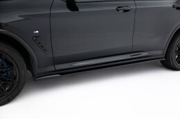 Seitenschweller Ansatz Cup Leisten passend für BMW X4 M-Paket G02 Facelift schwarz Hochglanz