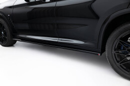 Seitenschweller Ansatz Cup Leisten passend für BMW X4 M-Paket G02 Facelift schwarz Hochglanz