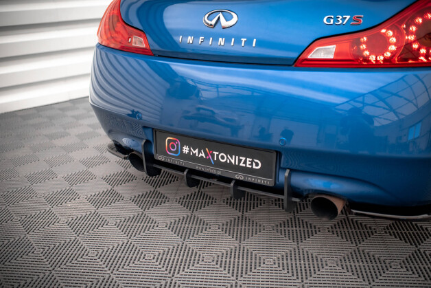 Street Pro Heckschürze Heck Ansatz Diffusor passend für Infiniti G37 Coupe schwarz-rot