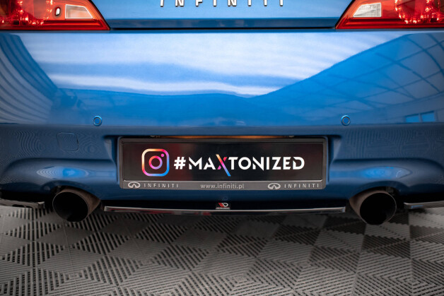 Mittlerer Cup Diffusor Heck Ansatz passend für Infiniti G37 Coupe schwarz Hochglanz