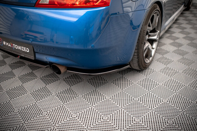 Heck Ansatz Flaps Diffusor passend für Infiniti G37 Coupe schwarz Hochglanz