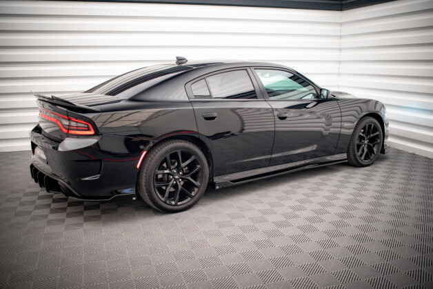 Seitenschweller Ansatz Cup Leisten passend für Dodge Charger SRT Mk7 Facelift schwarz Hochglanz