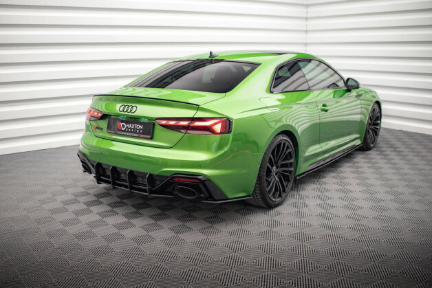 Street Pro Heckschürze Heck Ansatz Diffusor passend für Audi RS5 F5 Facelift schwarz-rot