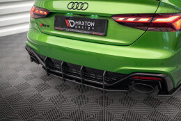 Street Pro Heckschürze Heck Ansatz Diffusor passend für Audi RS5 F5 Facelift schwarz-rot