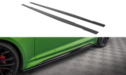 Street Pro Seitenschweller Ansatz Cup Leisten passend für Audi RS5 Coupe F5 Facelift SCHWARZ