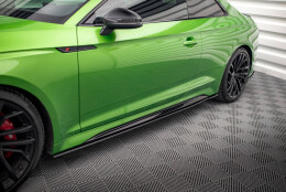 Street Pro Seitenschweller Ansatz Cup Leisten passend für Audi RS5 Coupe F5 Facelift SCHWARZ