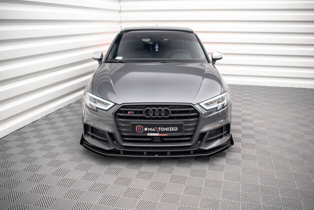 Street Pro Cup Spoilerlippe Front Ansatz passend für Audi S3 Sportback 8V Facelift rot+ Hochglanz Flaps