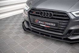Street Pro Cup Spoilerlippe Front Ansatz passend für Audi S3 Sportback 8V Facelift rot+ Hochglanz Flaps