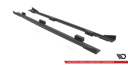Street Pro Seitenschweller Ansatz Cup Leisten passend für Audi S3 Sportback 8V Facelift SCHWARZ+ HOCHGLANZ FLAPS