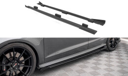 Street Pro Seitenschweller Ansatz Cup Leisten für Audi S3 Sportback 8V Facelift ROT+ HOCHGLANZ FLAPS