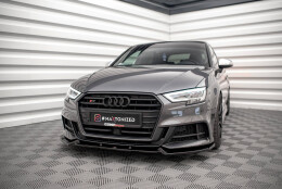 Cup Spoilerlippe Front Ansatz V.1 passend für Audi S3 / A3 S-Line Sportback 8V Facelift schwarz Hochglanz