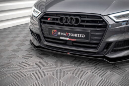 Cup Spoilerlippe Front Ansatz V.2 passend für Audi S3 / A3 S-Line Sportback 8V Facelift schwarz Hochglanz