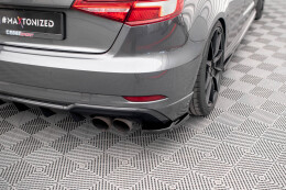 Heck Ansatz Flaps Diffusor für Audi S3 Sportback 8V Facelift schwarz Hochglanz