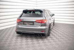 Heck Ansatz Flaps Diffusor V.1 passend für Audi S3 Sportback 8V Facelift schwarz Hochglanz