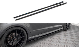 Seitenschweller Ansatz Cup Leisten für Audi S3 Sportback 8V Facelift schwarz Hochglanz
