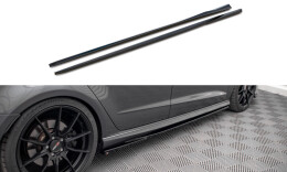 Seitenschweller Ansatz Cup Leisten passend für Audi S3 / A3 S-Line Sportback 8V Facelift schwarz Hochglanz
