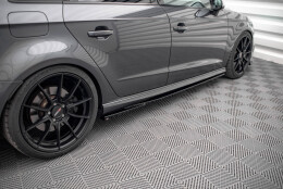 Seitenschweller Ansatz Cup Leisten passend für Audi S3 / A3 S-Line Sportback 8V Facelift schwarz Hochglanz