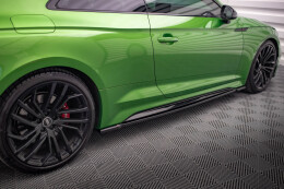 Seitenschweller Ansatz Cup Leisten für Audi RS5 Coupe F5 Facelift schwarz Hochglanz