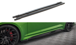 Seitenschweller Ansatz Cup Leisten für Audi RS5 Coupe F5 Facelift schwarz Hochglanz