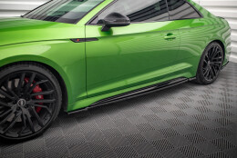 Seitenschweller Ansatz Cup Leisten passend für Audi RS5 Coupe F5 Facelift schwarz Hochglanz