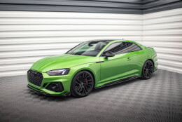 Seitenschweller Ansatz Cup Leisten passend für Audi RS5 Coupe F5 Facelift schwarz Hochglanz
