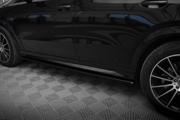 Seitenschweller Ansatz Cup Leisten passend für Mercedes-AMG / AMG-Line GLE Coupe C167 / C167 Facelift schwarz Hochglanz