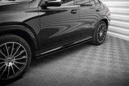 Seitenschweller Ansatz Cup Leisten passend für Mercedes-AMG / AMG-Line GLE Coupe C167 / C167 Facelift schwarz Hochglanz