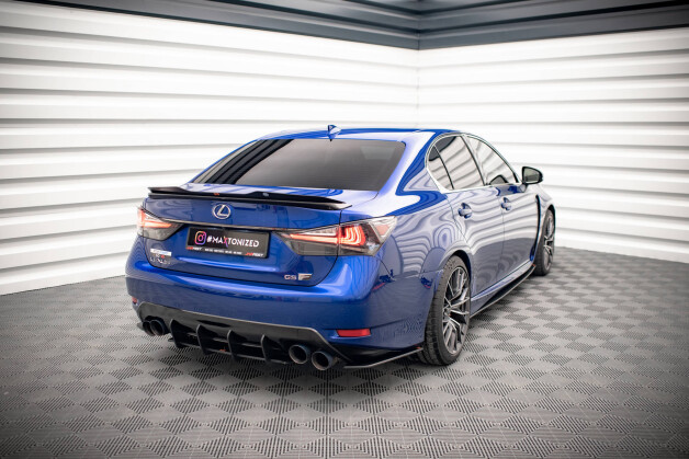 Street Pro Heck Ansatz Flaps Diffusor passend für Lexus GS F Mk4 Facelift SCHWARZ