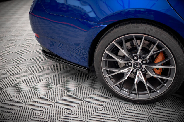 Heck Ansatz Flaps Diffusor passend für Lexus GS F Mk4 Facelift schwarz Hochglanz