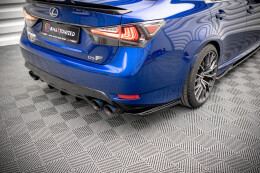 Heck Ansatz Flaps Diffusor für Lexus GS F Mk4 Facelift schwarz Hochglanz