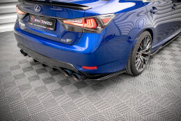 Heck Ansatz Flaps Diffusor passend für Lexus GS F Mk4 Facelift schwarz Hochglanz