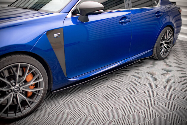 Seitenschweller Ansatz Cup Leisten passend für Lexus GS F Mk4 Facelift schwarz Hochglanz