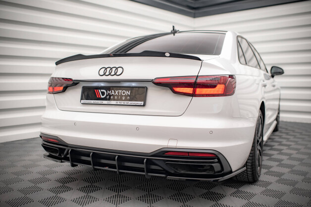 Heck Spoiler Aufsatz Abrisskante V.1 passend für Audi S4 / A4 Standard / S-Line / Competition Limousine B9 / B9 Facelift schwarz Hochglanz