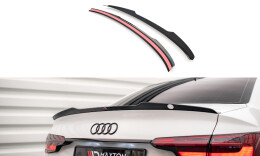 Heck Spoiler Aufsatz Abrisskante V.1 passend für Audi S4 / A4 Standard / S-Line / Competition Limousine B9 / B9 Facelift schwarz Hochglanz