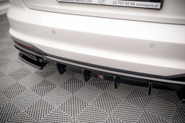 Heck Ansatz Diffusor für Audi A4 B9 Facelift schwarz Hochglanz