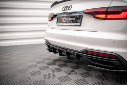 Heck Ansatz Diffusor passend für Audi A4 B9 Facelift schwarz Hochglanz