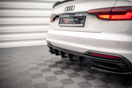 Heck Ansatz Diffusor für Audi A4 B9 Facelift Carbon Look