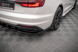 Heck Ansatz Flaps Diffusor für Audi A4 B9 Facelift schwarz Hochglanz