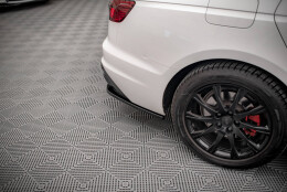 Heck Ansatz Flaps Diffusor passend für Audi A4 B9 Facelift schwarz Hochglanz