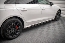Seitenschweller Ansatz Cup Leisten für Audi A4 B9 Facelift schwarz Hochglanz